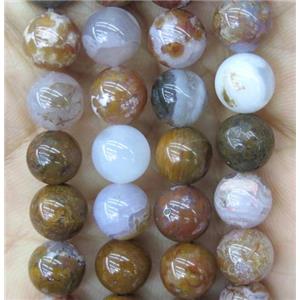 round Nueva Agate Beads, approx 8mm dia
