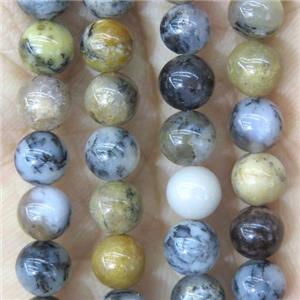 round Moss Opal Jasper beads, multi-color, approx 6mm dia