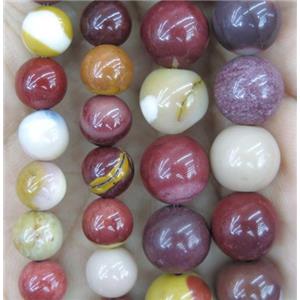 round Mookaite beads, approx 8mm dia