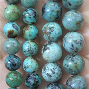 green African Turquoise round Beads, approx 8mm dia