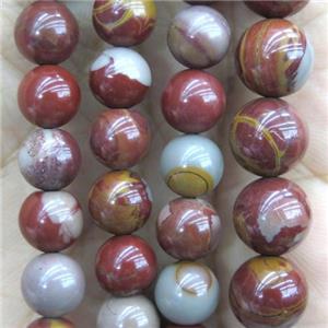 round Australian Red Picture Jasper Beads, approx 12mm dia