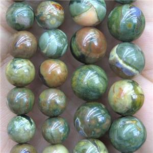 round green Rhyolite Beads, approx 4mm dia