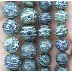 round Green Zebra Jasper beads, approx 10mm dia