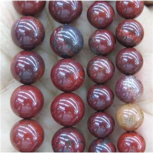 round Apple Jasper beads, red, approx 4mm dia