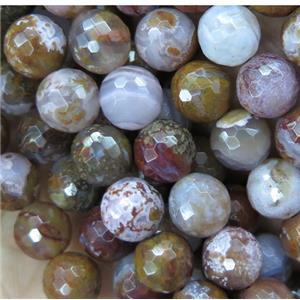 Nueva Agate beads, faceted round, Grade AA, approx 8mm dia