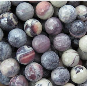 porcelain Jasper beads, faceted round, approx 10mm dia