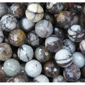 coffee outback jasper beads, faceted round, approx 8mm dia