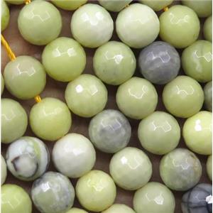 Australian Butter Jasper beads, faceted round, olive, approx 6mm dia