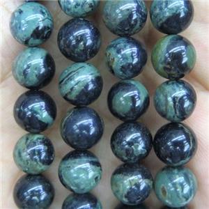 green Kambaba Jasper beads, round, approx 6mm dia