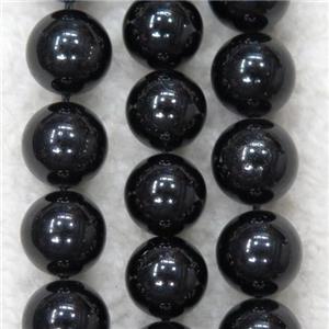 round Black Tourmaline beads, approx 12mm dia