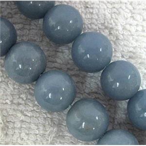 round Angelite Beads, grey-blue, approx 14mm dia