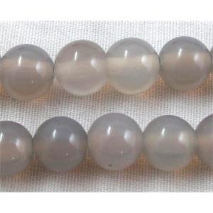 round Grey Agate Stone Beads, 6mm dia, approx 63pcs per st.