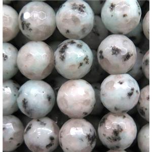 Sesame Kiwi Jasper Beads, faceted round, approx 8mm dia