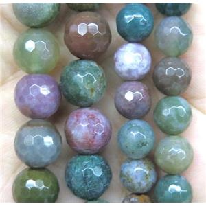 Indian Agate Beads, faceted round, approx 10mm dia