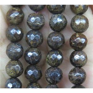 bronzite beads, faceted round, approx 6mm dia