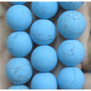 round matte Blue Turquoise Beads, approx 4mm dia