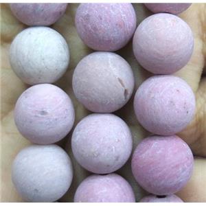 pink Wood Lace Jasper Beads, round, matte, approx 6mm dia