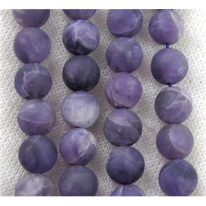 round matte Amethyst Beads, purple, approx 8mm dia