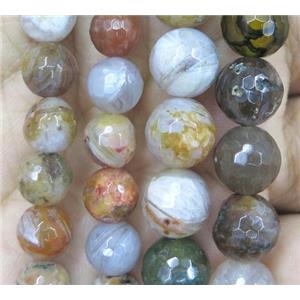 zhuye Bamboo Agate beads, faceted round, approx 6mm dia