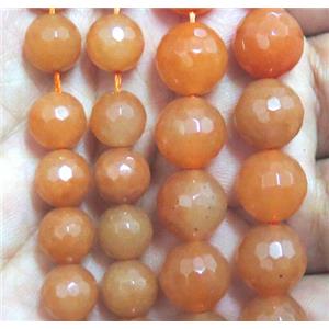 Red Aventurine bead, faceted round, approx 4mm dia