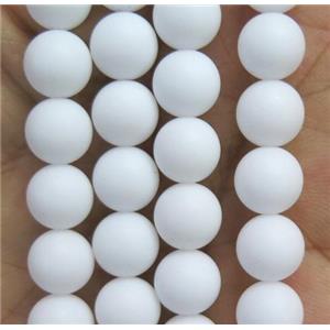 round matte white Porcelain beads, approx 6mm dia
