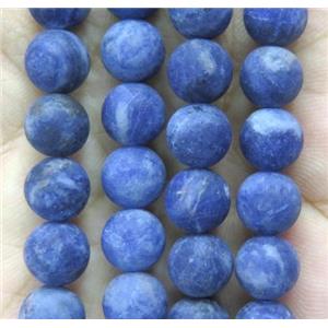 matte round Blue Sodalite Beads, approx 12mm dia