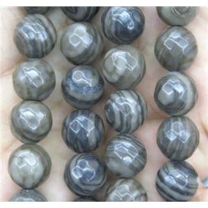 coffee Wood Lace Jasper Beads, faceted round, approx 10mm dia