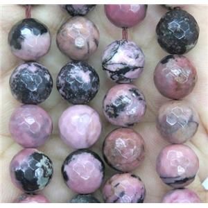 Chinese Rhodonite Beads Faceted Round Pink, approx 12mm dia