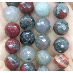 African Bloodstone jasper beads, faceted round , approx 6mm dia
