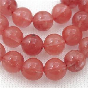 round pink watermelon quartz beads, approx 12mm dia, 31pcs per st