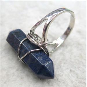 lapis lazuli ring, wire wrapped, approx 20-30mm