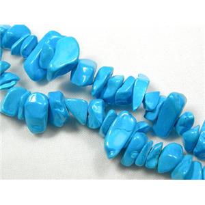 Synthetic Turquoise Chip Beads, 4-10mm