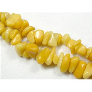 Synthetic Yellow Aventurine Chip Beads, 5-10mm