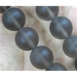 natural smoky quartz bead, matte, round, approx 10mm dia, 38pcs per st