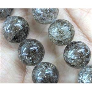 round gray Crackle Crystal beads, approx 8mm dia, 48pcs per st