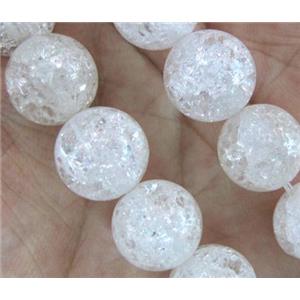round white Crackle Crystal beads, approx 12mm dia, 31pcs per st