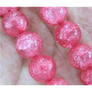 round red Crackle Crystal beads, approx 10mm dia, 38pcs per st