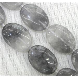 natural Cloudy Quartz beads, grey, oval, approx 20x30mm