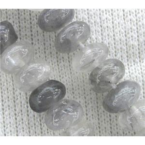 natural Cloudy Quartz Beads, rondelle, approx 11x16mm