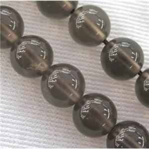 round Smoky Quartz beads, approx 14mm dia