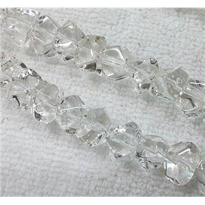clear quartz bead, erose, 10x13mm, 16 inchlength, AA grade