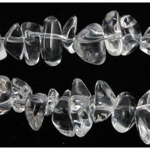 Natural Clear Quartz Bead, chip, approx 5x10mm, 16 inch length
