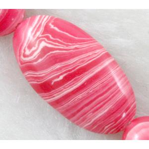 stripe Gemstone bead, flat oval, 13x25mm, 16pcs per st