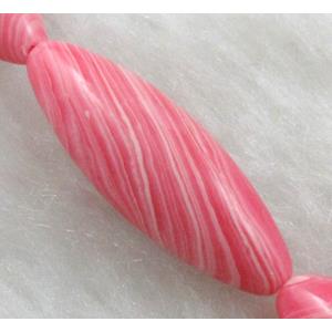 red stripe Gemstone bead, rice, 8x25mm, 16pcs per st
