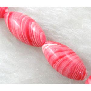 red stripe Gemstone bead, rice, 10x20mm,20pcs per st