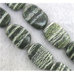 Green Silver-line Jasper Beads, freeform, approx 20-30mm, 15.5 inches