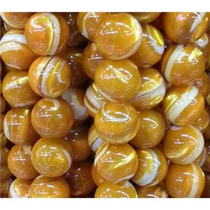 natural Tridacna Shell Beads, round, golden, approx 11mm dia, 16 inches