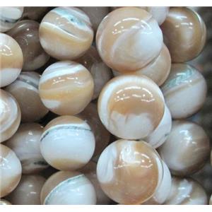 natural Tridacna Shell Beads, round, approx 9mm dia, 16 inches