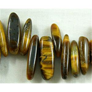 Tiger Eye beads, Erose Chip, 4x18mm