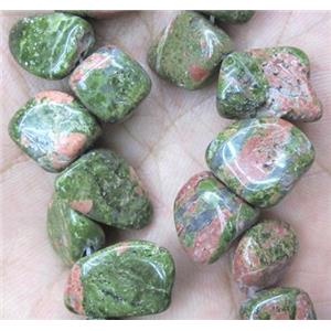 Unakite chip beads, freeform, approx 8-15mm, 15.5 inches